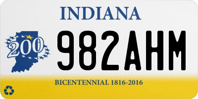 IN license plate 982AHM