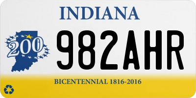 IN license plate 982AHR