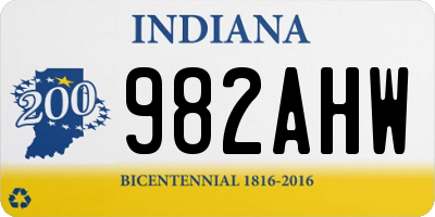 IN license plate 982AHW