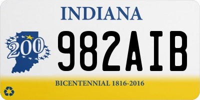 IN license plate 982AIB