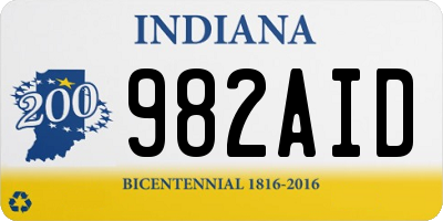 IN license plate 982AID