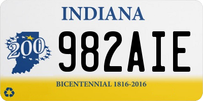 IN license plate 982AIE