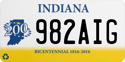 IN license plate 982AIG