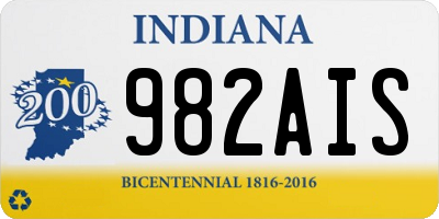 IN license plate 982AIS