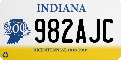 IN license plate 982AJC