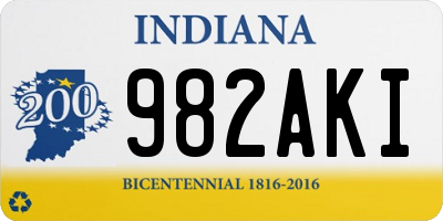 IN license plate 982AKI