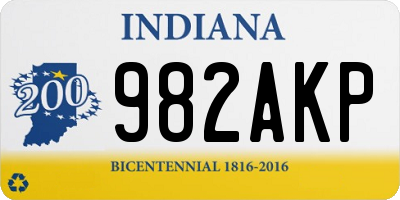 IN license plate 982AKP