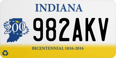 IN license plate 982AKV