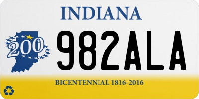IN license plate 982ALA