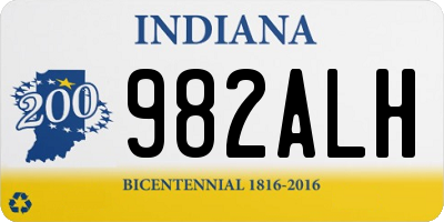 IN license plate 982ALH