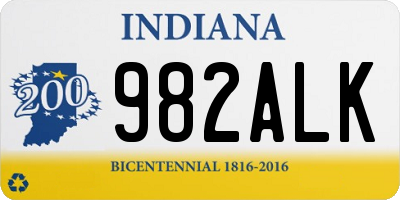 IN license plate 982ALK