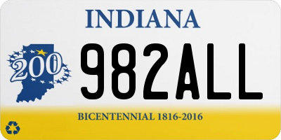 IN license plate 982ALL