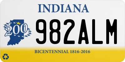 IN license plate 982ALM