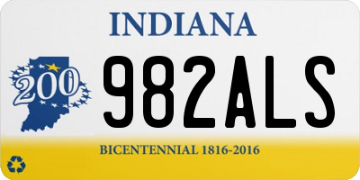IN license plate 982ALS