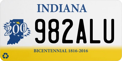 IN license plate 982ALU