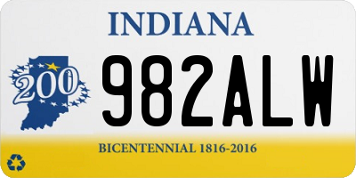 IN license plate 982ALW