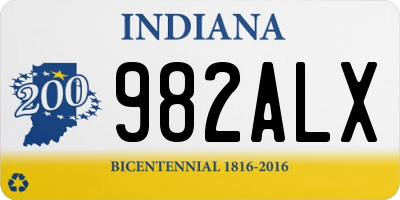 IN license plate 982ALX