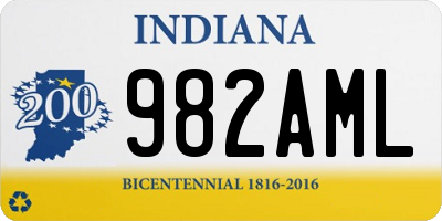 IN license plate 982AML