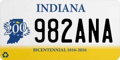 IN license plate 982ANA