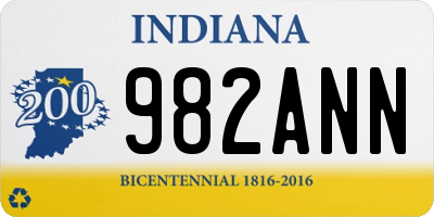 IN license plate 982ANN