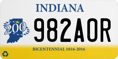 IN license plate 982AOR