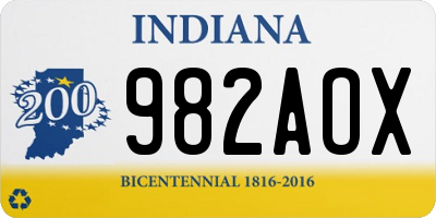 IN license plate 982AOX