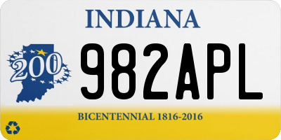 IN license plate 982APL