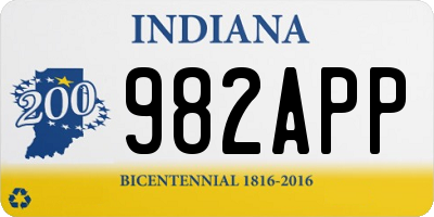 IN license plate 982APP