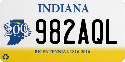 IN license plate 982AQL