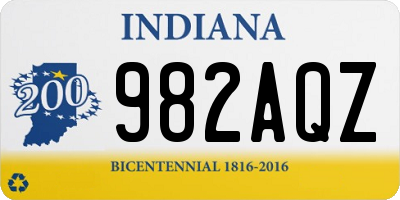 IN license plate 982AQZ