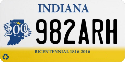 IN license plate 982ARH
