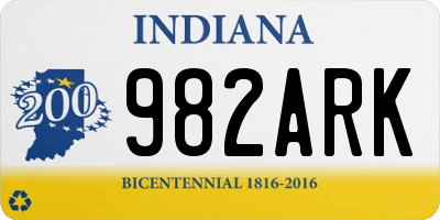 IN license plate 982ARK