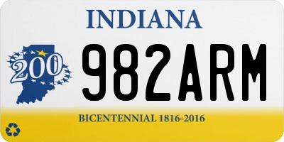 IN license plate 982ARM