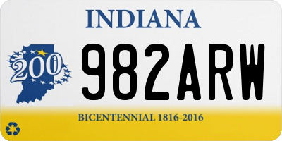 IN license plate 982ARW