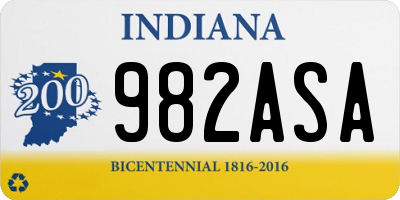 IN license plate 982ASA