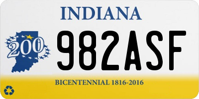 IN license plate 982ASF