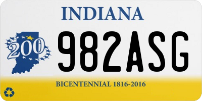 IN license plate 982ASG