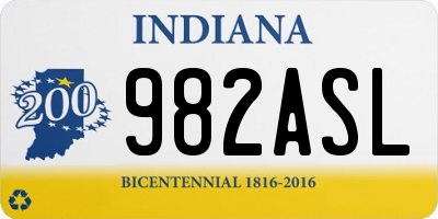 IN license plate 982ASL