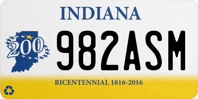 IN license plate 982ASM
