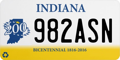 IN license plate 982ASN