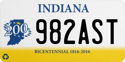 IN license plate 982AST