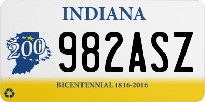 IN license plate 982ASZ