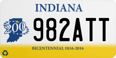 IN license plate 982ATT