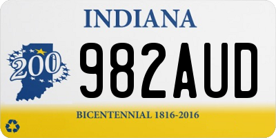 IN license plate 982AUD