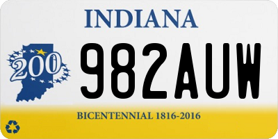 IN license plate 982AUW