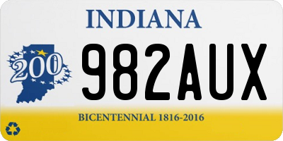 IN license plate 982AUX