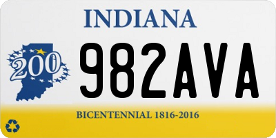 IN license plate 982AVA