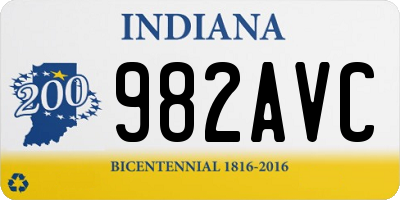 IN license plate 982AVC