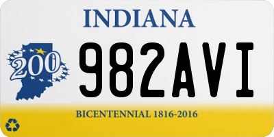 IN license plate 982AVI