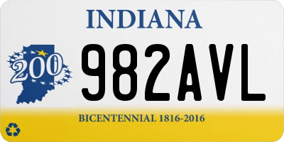 IN license plate 982AVL